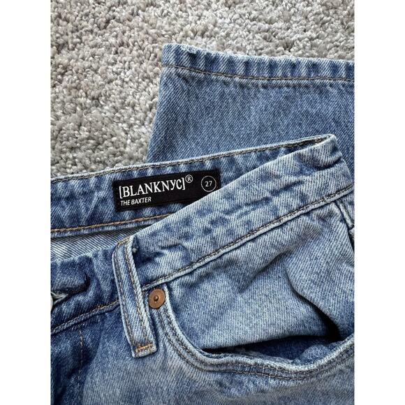 Blank NYC In Over It Ribcage High Rise Distressed Ripped Cropped Jeans Size 27 - Picture 9 of 11